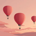 Floating Hot Air Balloons Mural Wallpaper —Dreamy Pastel Sunset Mural Wallpaper - room preview 04