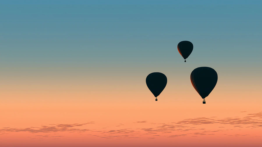 Ombre Wallpaper Mural – Gradient Wall Mural – Hot Air Balloon Gradient — Minimalist Sunset Sky printable artwork