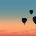 Hot Air Balloon Gradient Mural Wallpaper — Minimalist Sunset Sky Mural Wallpaper - room preview 04