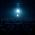 Cinema Spotlight Mural Wallpaper — Dark Atmospheric Interior Mural Wallpaper - room preview 04