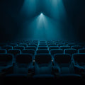 Cinema Theater Spotlight Mural Wallpaper — Dark Media Room Design Mural Wallpaper - room preview 04