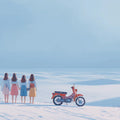 Anime Road Trip Mural Wallpaper — Pastel Desert Landscape Mural Wallpaper - room preview 04