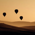 Hot Air Balloon Sunset Hills Mural Wallpaper — Minimalist Landscape Mural Wallpaper - room preview 04