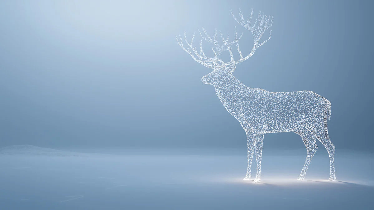 Stellar Stag Wireframe Mural Wallpaper — Modern Minimalist Design Mural Wallpaper - room preview 04
