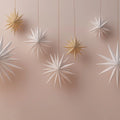 Origami Star Garland Mural Wallpaper — Soft Nordic Festive Design Mural Wallpaper - room preview 04