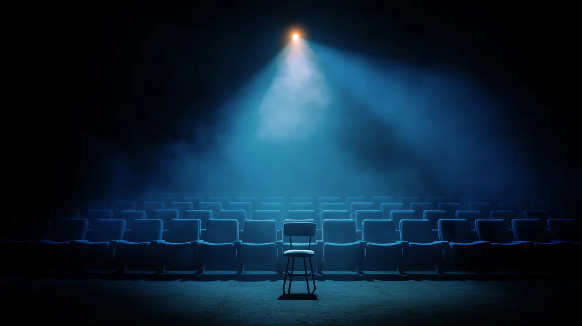Theater Spotlight Mural Wallpaper — Dramatic Cinematic Scene Mural Wallpaper - room preview 04