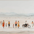 Desert Journey Mural Wallpaper — Minimalist Impressionist Scene Mural Wallpaper - room preview 04