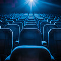 Cinema Premiere Rows Mural Wallpaper — Moody Blue Theater Scene Mural Wallpaper - room preview 04
