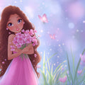 Anime Princess Floral Mural Wallpaper — Whimsical Dreamscape Mural Wallpaper - room preview 04