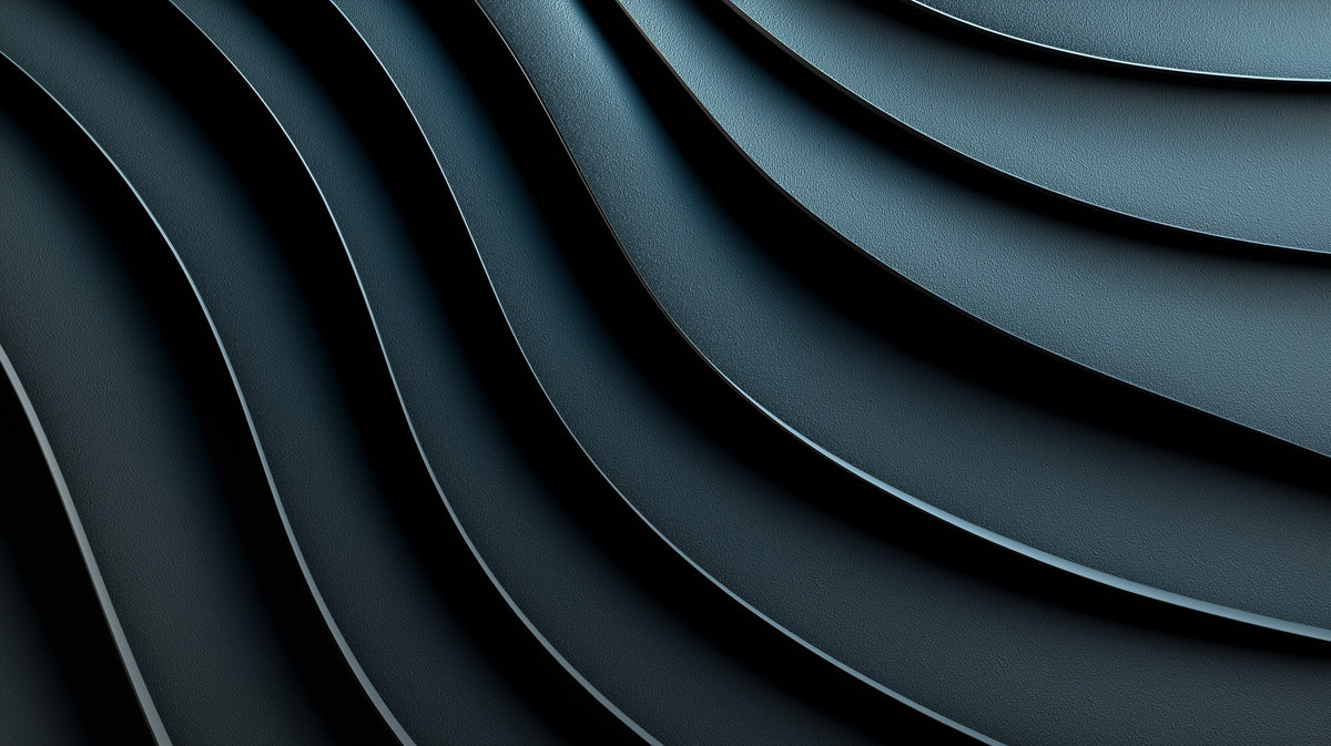 Deep Slate Wave Mural Wallpaper — Modern Architectural Texture Mural Wallpaper - room preview 04