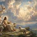 The Good Shepherd Mural Wallpaper — Heavenly Religious Scene Mural Wallpaper - room preview 04