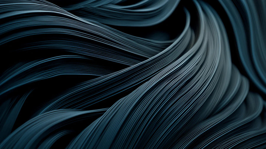 Abstract Wallpaper Mural – Modern Art Wall Mural – Fluid Teal Abstract Lines — Modern Flowing Texture printable artwork