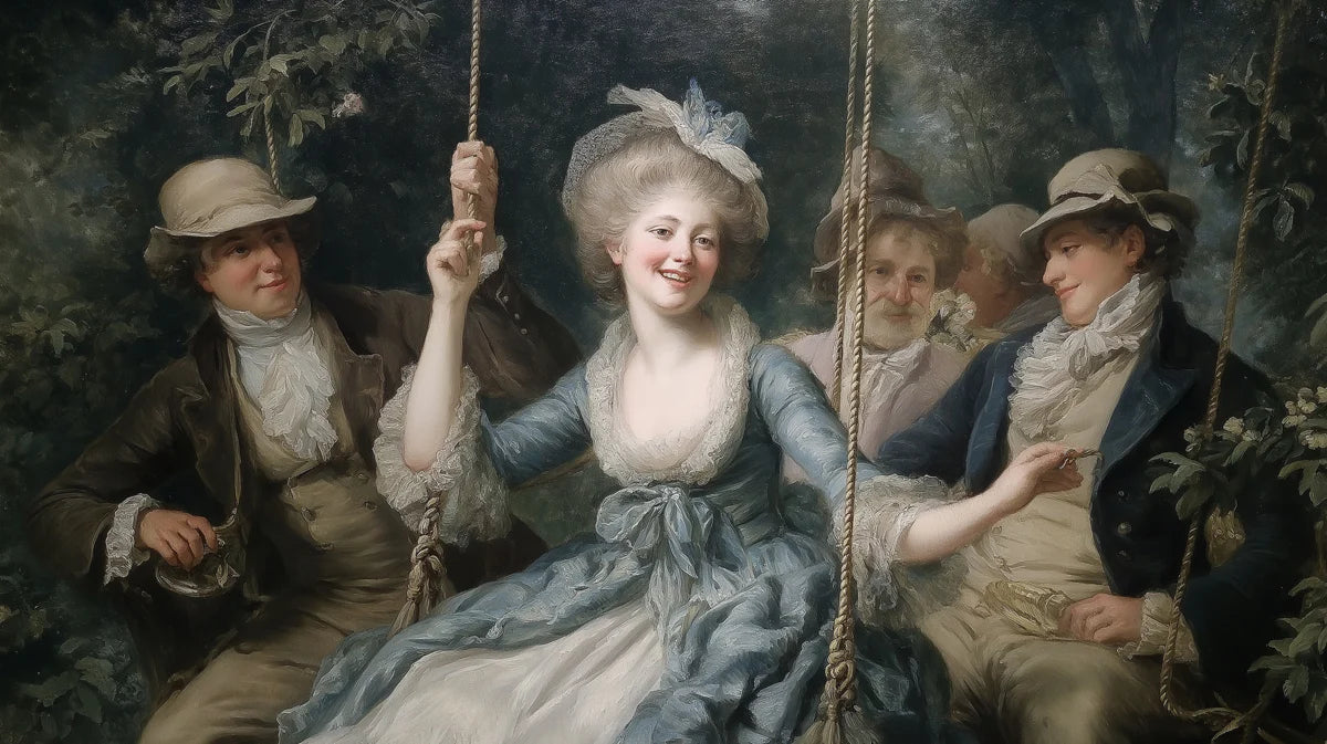Rococo Garden Scene Mural Wallpaper — Historical Art Reproduction Mural Wallpaper - room preview 04