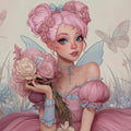 Flower Fairy Anime Girl Mural Wallpaper — Whimsical Pastel Art Mural Wallpaper - room preview 04