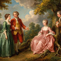 18th-Century Courtship Mural Wallpaper — Vintage Oil Painting Mural Wallpaper - room preview 04
