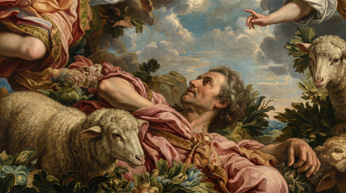 Baroque Shepherd Mural Wallpaper — Classic Religious Art Mural Wallpaper - room preview 04