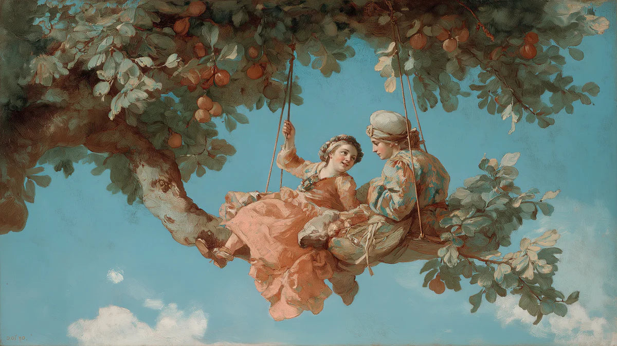 The Rococo Swing Mural Wallpaper — Vintage French Romantic Art Mural Wallpaper - room preview 04