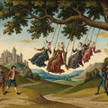 Medieval Courtly Life Mural Wallpaper — Vintage Oil Painting Style Mural Wallpaper - room preview 04