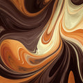 Molten Caramel Marble Mural Wallpaper — Fluid Abstract Design Mural Wallpaper - room preview 04