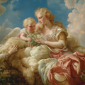 Renaissance Cherub and Mother Cloud Mural Wallpaper - room preview 04