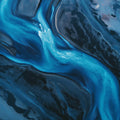 Glacial River Aerial Mural Wallpaper — Moody Abstract Nature Mural Wallpaper - room preview 04