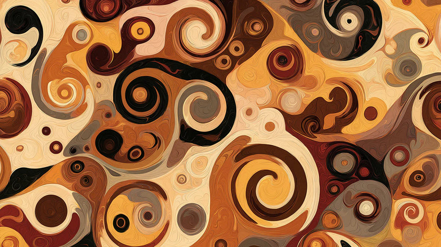 Abstract Wallpaper Mural – Modern Art Wall Mural – Golden Swirls Abstract — Art Nouveau Inspired Design printable artwork