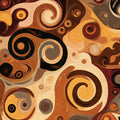 Golden Swirls Abstract Mural Wallpaper — Art Nouveau Inspired Design Mural Wallpaper - room preview 04