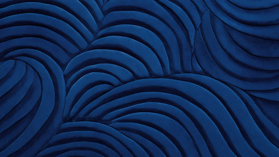 Ocean Wallpaper Mural – Sea Wall Mural – Midnight Waves — Sculptural Blue Relief Design printable artwork