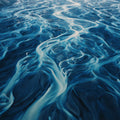 Glacial River Aerial Landscape Mural Wallpaper — Moody Blue Mural Wallpaper - room preview 04