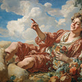 Shepherd Boy & Sheep Mural Wallpaper — Whimsical Rococo Art Mural Wallpaper - room preview 04