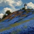 Coastal Lighthouse Landscape Mural in Oil Painting Style Mural Wallpaper - room preview 04