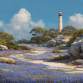Coastal Lighthouse Path Mural Wallpaper — Impressionistic Landscape Mural Wallpaper - room preview 04