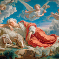 Sleeping Shepherd Baroque Mural Wallpaper — Classical Art Motif Mural Wallpaper - room preview 04