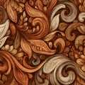 Acanthus Scrollwork Mural Wallpaper — Warm Bronze Artistic Design Mural Wallpaper - room preview 04
