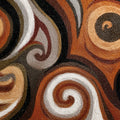 Embroidered Swirl Mural Wallpaper — Textured Copper and Charcoal Mural Wallpaper - room preview 04