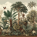 Vintage Tropical Jungle Mural Wallpaper — Antique Botanical Scene Mural Wallpaper - room preview 04
