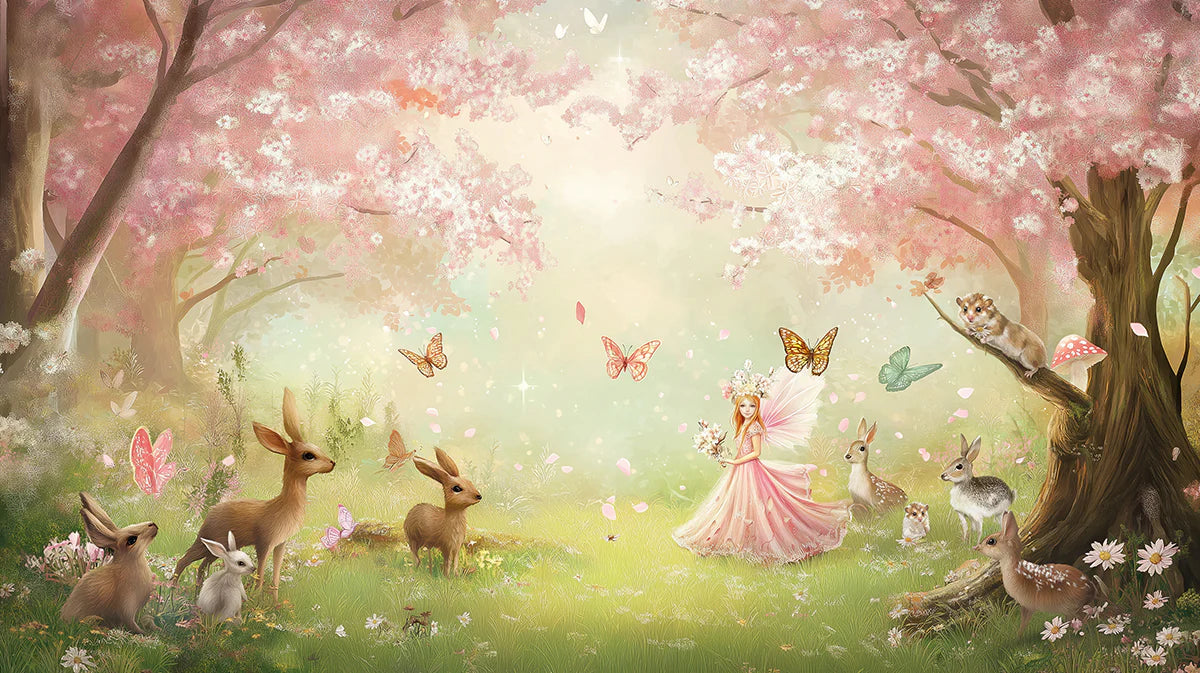 Enchanted Fairy Forest Mural Wallpaper — Whimsical Nature Scene Mural Wallpaper - room preview 04