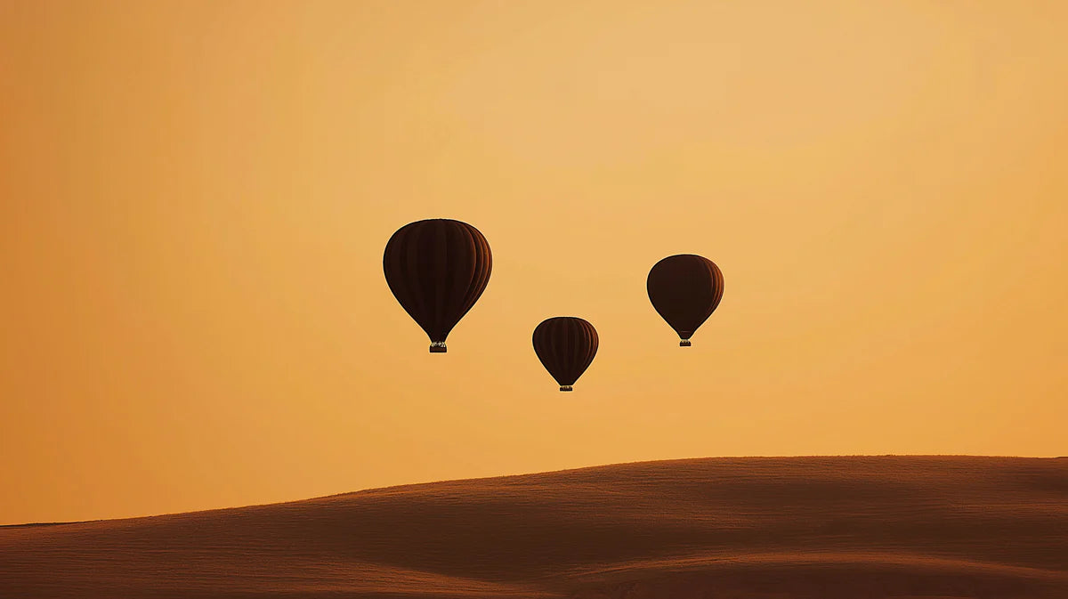 Desert Hot Air Balloons Mural Wallpaper — Warm Golden Sunset Mural Wallpaper - room preview 04