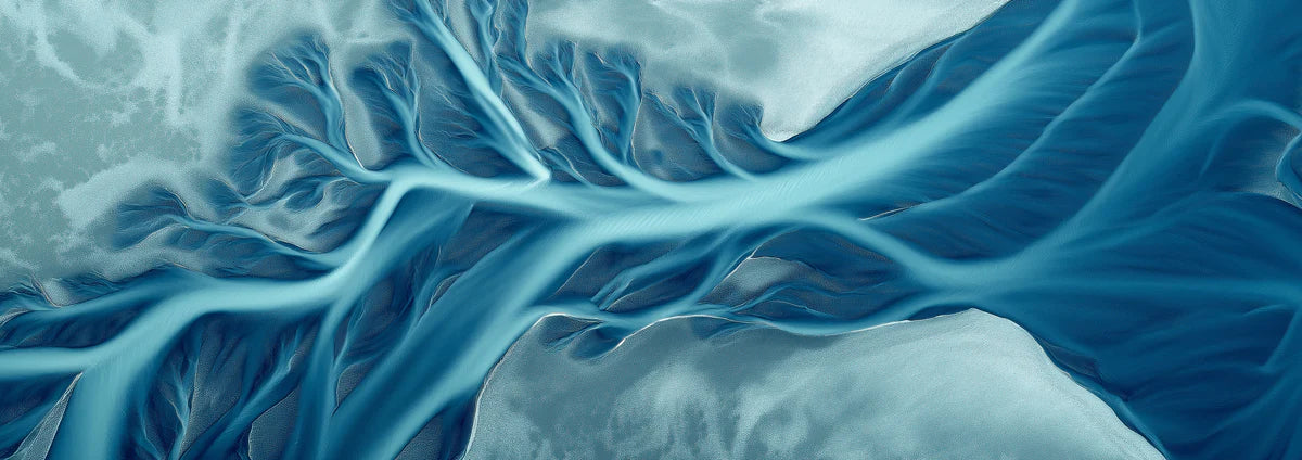 Aerial River Delta Mural Wallpaper — Fluid Nature Art Mural Wallpaper - room preview 04