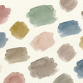 Abstract Watercolor Brushstroke Mural in Soft Earth Tones Mural Wallpaper - room preview 04