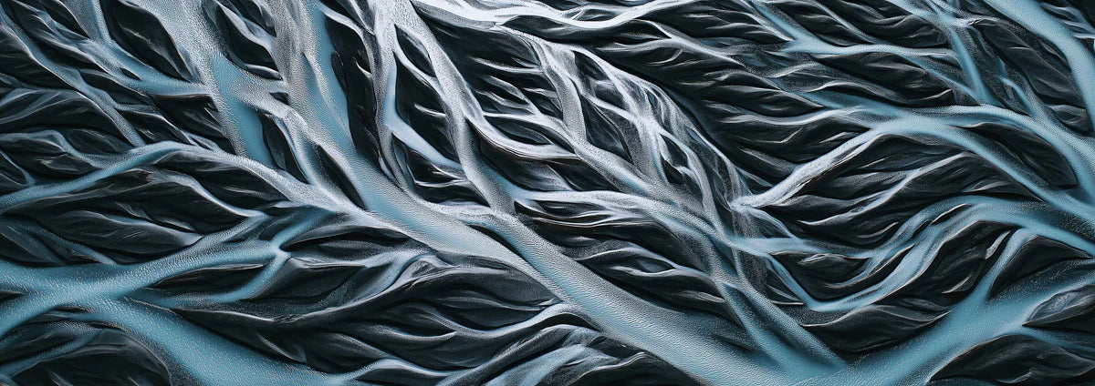Glacial River Aerial Mural Wallpaper — Modern Abstract Design Mural Wallpaper - room preview 04