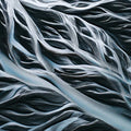 Glacial River Aerial Mural Wallpaper — Modern Abstract Design Mural Wallpaper - room preview 04