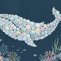 Watercolor Bubble Whale Mural Wallpaper — Coastal Marine Art Mural Wallpaper - room preview 04