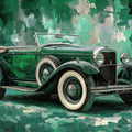 Vintage Emerald Convertible Oil Painting Mural Wallpaper - room preview 04