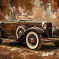Vintage Classic Car Mural Wallpaper — Impressionist Oil Painting Mural Wallpaper - room preview 04