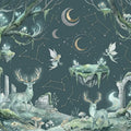 Mystical Midnight Forest Mural Wallpaper with Fairies and Deer Mural Wallpaper - room preview 04