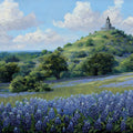 Bluebonnet Hill Landscape Mural Wallpaper — Impressionist Style Mural Wallpaper - room preview 04