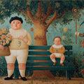 Garden Masquerade Mural Wallpaper — Surreal Storybook Illustration Mural Wallpaper - room preview 04