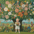 Whimsical Garden Story Mural Wallpaper — Surreal Floral Art Mural Wallpaper - room preview 04