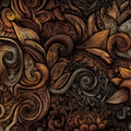 Abstract Swirl Relief Mural Wallpaper — Warm Bronze and Copper Mural Wallpaper - room preview 04